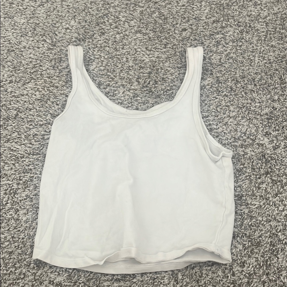 SO White Sleeveless Crop Tank Top
